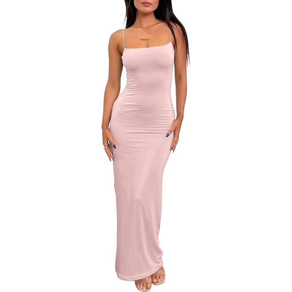 Pink Luxury Womens Summer Bodycon Maxi Dress - Picture 5 of 5
